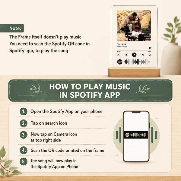 Giftflix Custom Spotify Music LED Frame with Photo | Personalized Favorite Song Gift Lamp