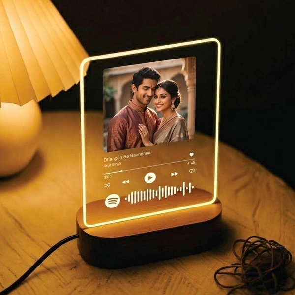 Giftflix Custom Spotify Music LED Frame with Photo | Personalized Favorite Song Gift Lamp