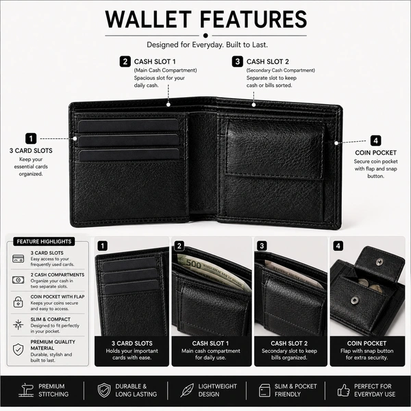 Giftflix Customized Name Wallet for Men | Personalized Leatherette Wallet Gift