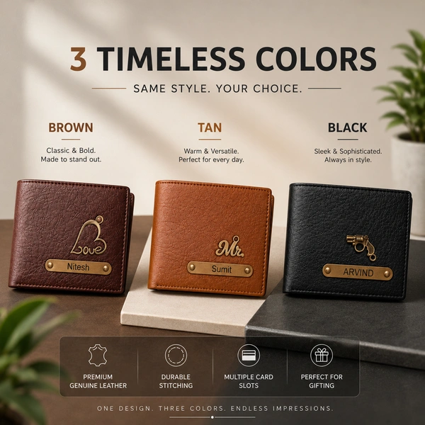 Giftflix Customized Name Wallet for Men | Personalized Leatherette Wallet Gift