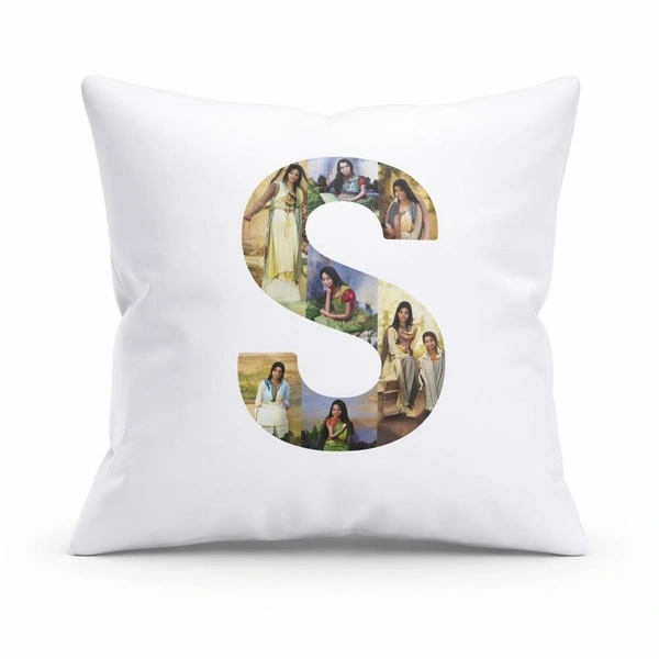 Customized Alphabet Photo Cushion | Personalized Letter Pillow with Photos
