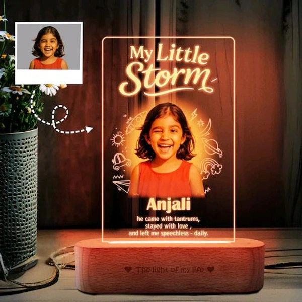 Customized Kids Photo LED Lamp | Personalized Name Night Light Gift