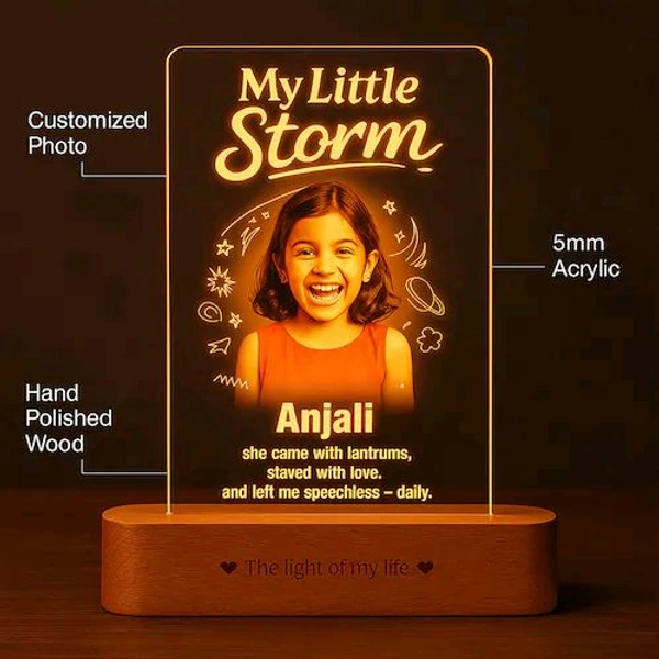 Customized Kids Photo LED Lamp | Personalized Name Night Light Gift