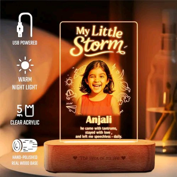 Customized Kids Photo LED Lamp | Personalized Name Night Light Gift