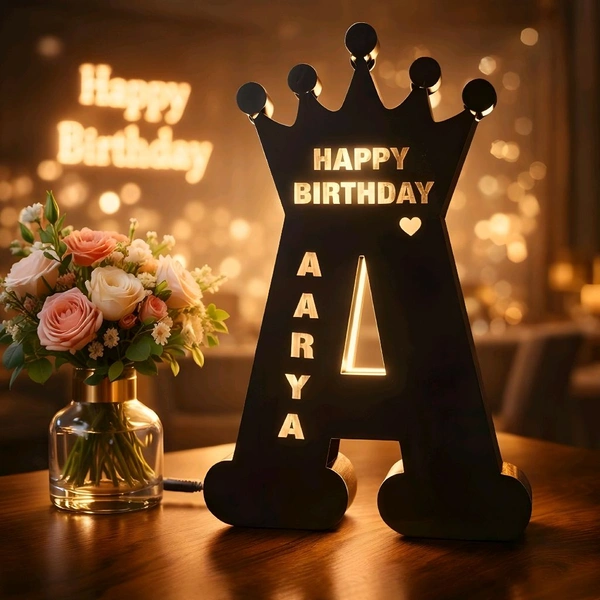 Customized Crown LED Name Letter Lamp | Personalized Birthday Gift Light