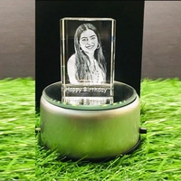 Customized 3D Crystal Photo Frame | Personalized Laser Engraved Crystal Gift - 40 x 40 x 60 mm