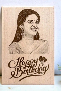 Customized Wooden Photo Engraving Plaque | Personalized Birthday Gift with Photo & Text