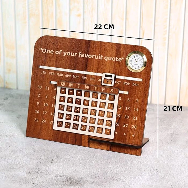 Desk Calendar With Clock & Personal Name Marking,Foldable