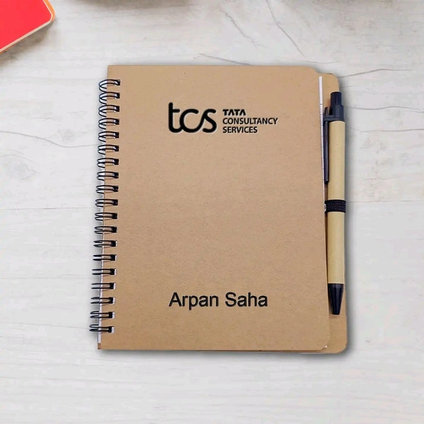 Corporate Personalized Spiral Notebook With Pen (1 text) ( For Your Design On WhatsApp 8538874673)