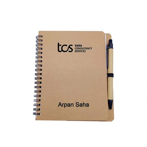 Corporate Personalized Spiral Notebook With Pen (1 text) ( For Your Design On WhatsApp 8538874673)