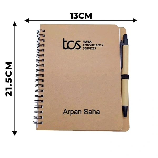 Corporate Personalized Spiral Notebook With Pen (1 text) ( For Your Design On WhatsApp 8538874673)
