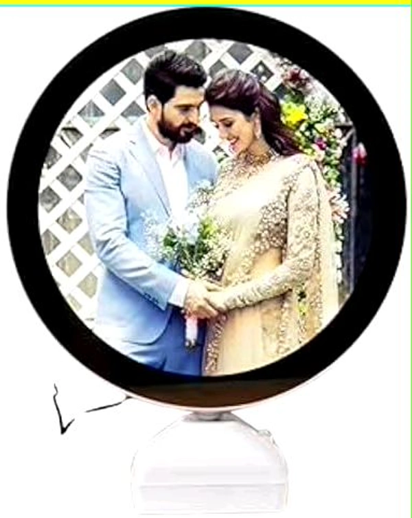 Magic Mirror LED Photo Frame with Stand|Personalized Picture Display with Illuminated Border |