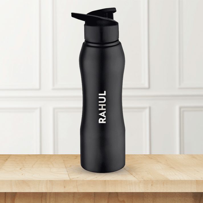 Personalized Grip N Sip Single Wall Bottle | Black