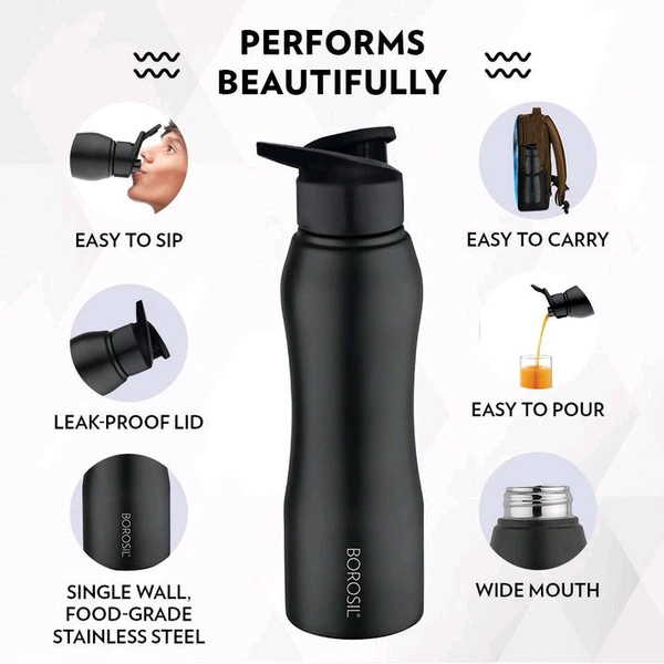 Customized Borosil Grip N Sip Bottle 750ml | Personalized Stainless Steel Sipper Bottle