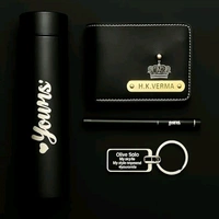 Personalized Gift Combo Set for Men | Customized Wallet Bottle Pen Keychain Gift