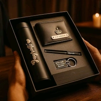 Personalized Gift Combo Set for Men | Customized Wallet Bottle Pen Keychain Gift