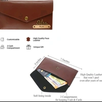 Personalised Name & Charm Leather Wallet Gift for Women