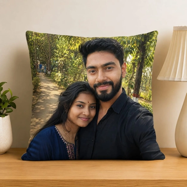 GIFTFLIX Customized Photo Pillow | Personalized Square Cushion Gift