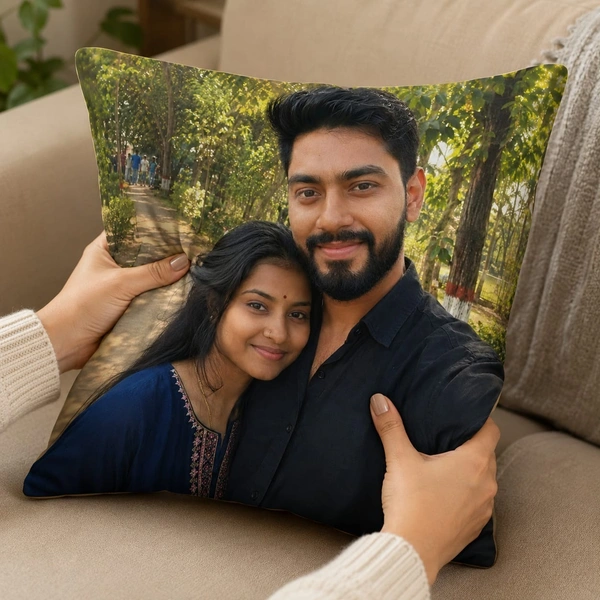GIFTFLIX Customized Photo Pillow | Personalized Square Cushion Gift