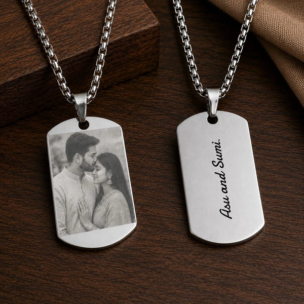 GIFTFLIX Customized Photo Pendant Necklace | Personalized Stainless Steel Pendant Gift