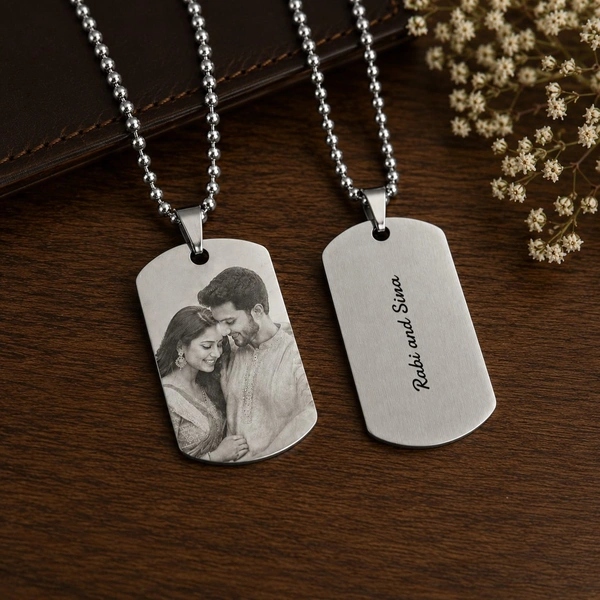 GIFTFLIX Customized Photo Pendant Necklace | Personalized Stainless Steel Pendant Gift