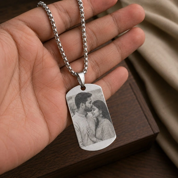 GIFTFLIX Customized Photo Pendant Necklace | Personalized Stainless Steel Pendant Gift