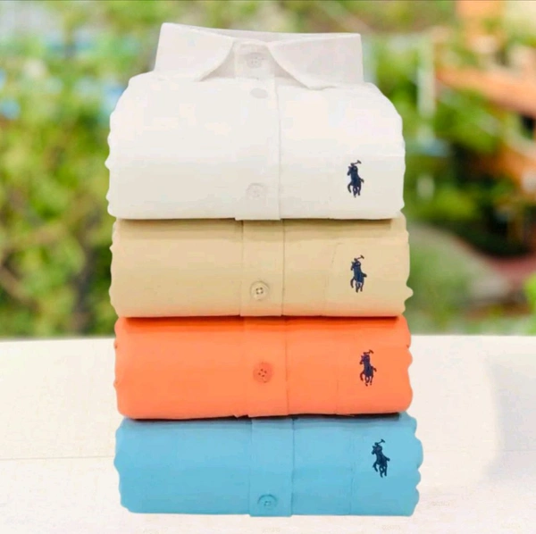 RL Polo Men's Plain Shirt Combo - Pack of 4 | Premium Cotton | Casual & Formal Wear - S-36 - L-40