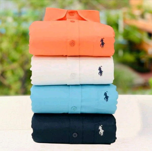 RL Polo Men's Plain Shirt Combo - Pack of 4 | Premium Cotton | Casual & Formal Wear - S-36 - S-36 - S-36 - XL-42