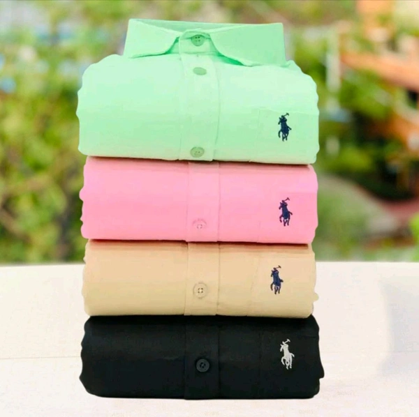 RL Polo Men's Plain Shirt Combo - Pack of 4 | Premium Cotton | Casual & Formal Wear - XXL-44