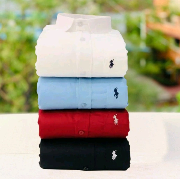 RL Polo Men's Plain Shirt Combo - Pack of 4 | Premium Cotton | Casual & Formal Wear - XXL-44