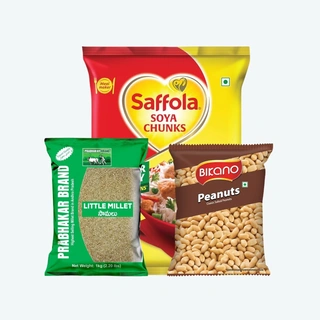 Soya, Raw Gram/Peanuts & Millets