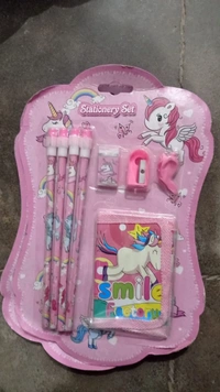 Stationery set with wallet, 4 pencils, eraser, sharpener and pencil grip Real pic shared