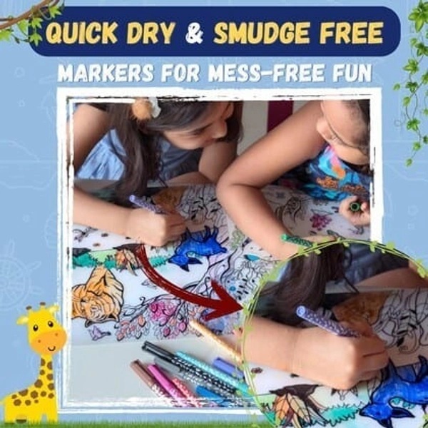 Doodle mats diy kit Reusable 2 themes available vehicle and animal Included in box are 2mats and markers. 