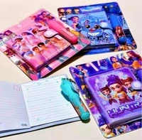 Mini diary with pen added in 3 new characters Football, kpop and stitch