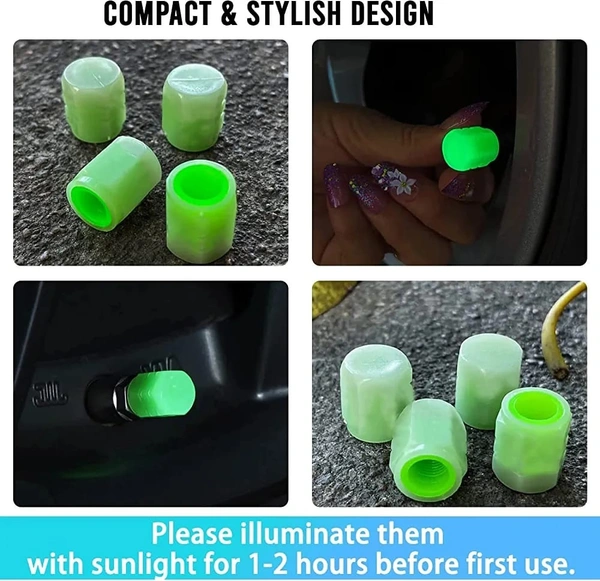Neon tyre  nozzle covers set of 4 Best for night driving 1 set means 4 pcs