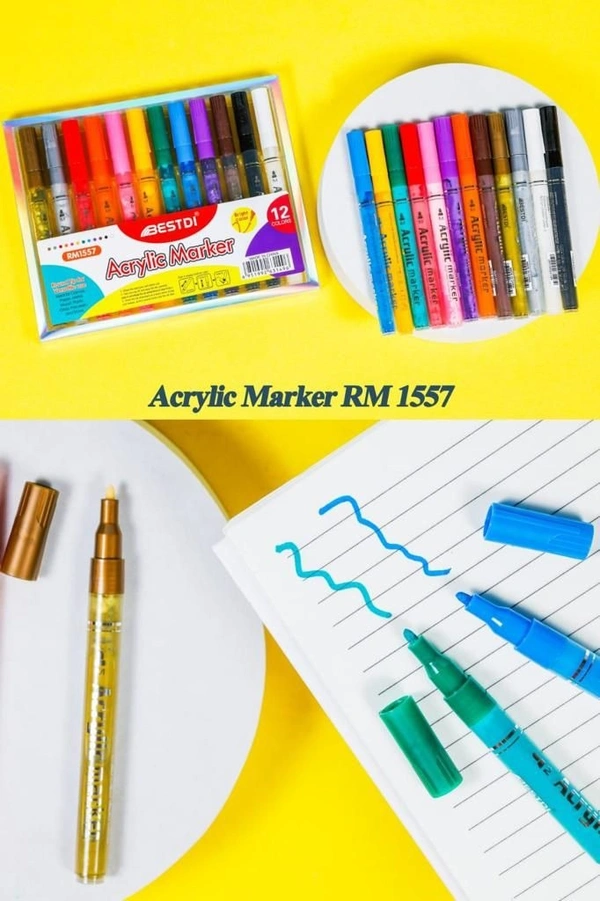 Acrylic Marker Pens  12 Pens In a pack