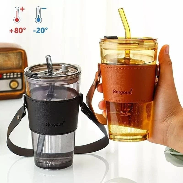 Leather grip mugs now in new design with handle n bigger size 450 ml