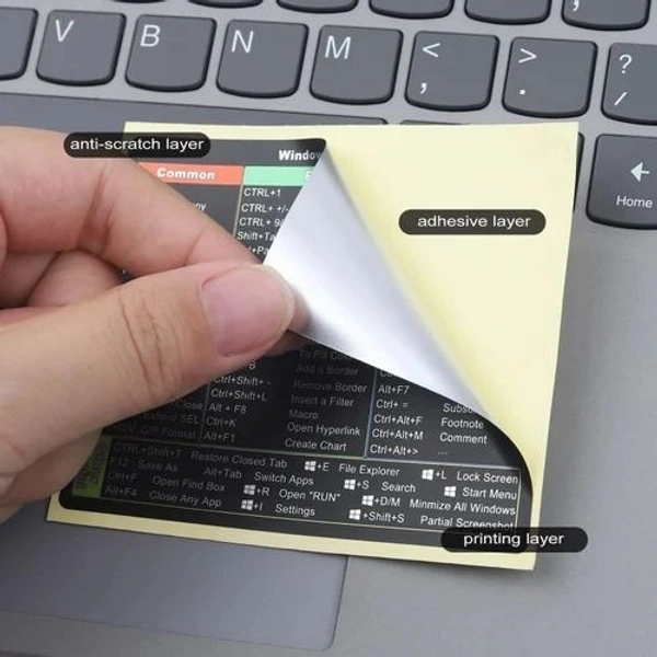 Microsoft Shortcut Sticker Quick Reference Guide - Keyboard Shortcut Stickers for PC/Laptop, Easy Apply, No Residue, Windows Keys Sticker LabelsMicrosoft Shortcut Sticker Quick Reference Guide - Keyboard Shortcut Stickers for PC/Laptop