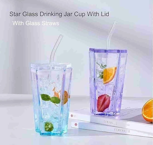 New arrival Star shaped glass sipper 300 ml