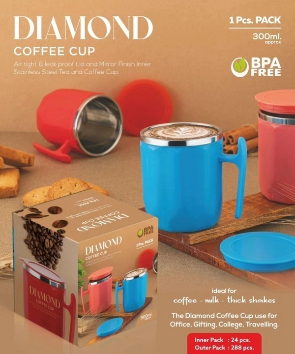 Giant coffee mug Steel inside 300 ml