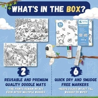 Doodle mats diy kit Reusable 2 themes available vehicle and animal Included in box are 2mats and markers. 