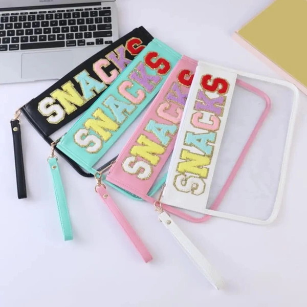 Premium quality multipurpose pouches with chenille alphabet patches - Without name