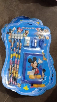 Stationery set with wallet, 4 pencils, eraser, sharpener and pencil grip Real pic shared