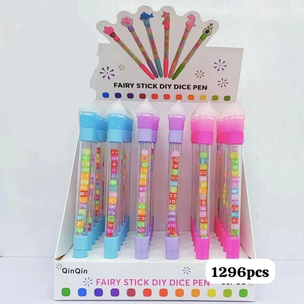 Name pens with alphabet beads inside. Color random only
