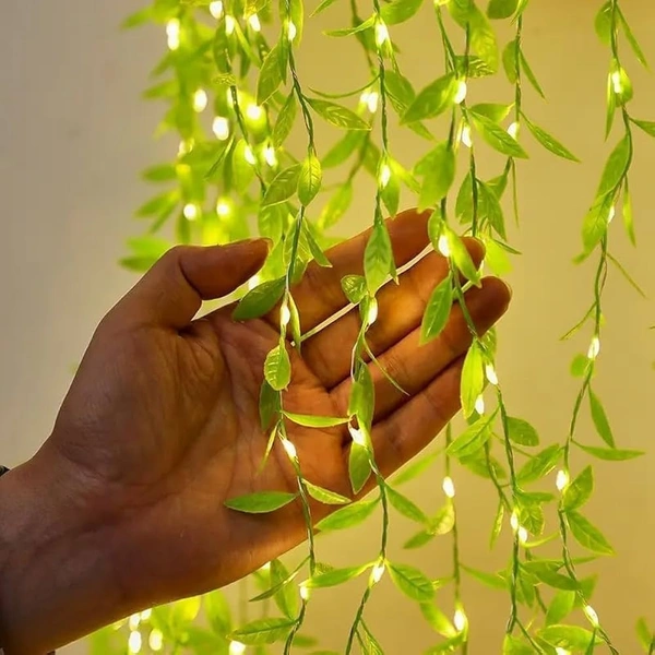  Artificial Leaf Curtain String Light with 180 LED Fairy Lights, Remote & 8 Modes | Decorative Curtain Lights