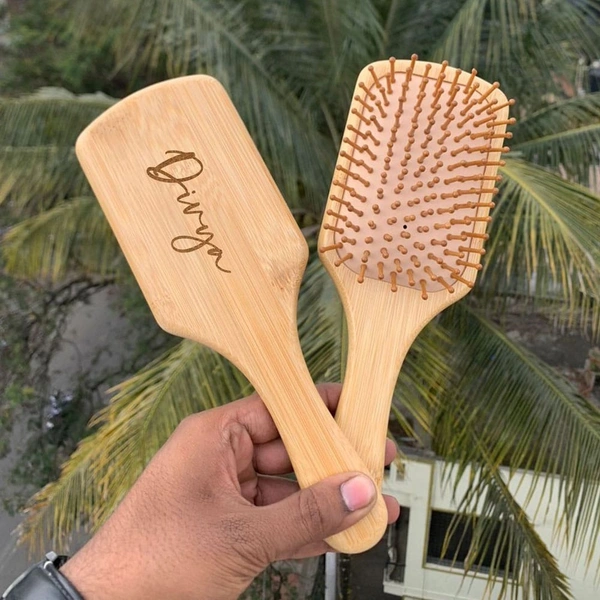 Customised wooden hair brush