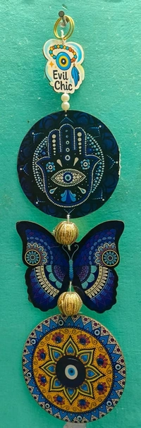 Butterfly evil eye hanging 15-16 inch approx. Real pic shared