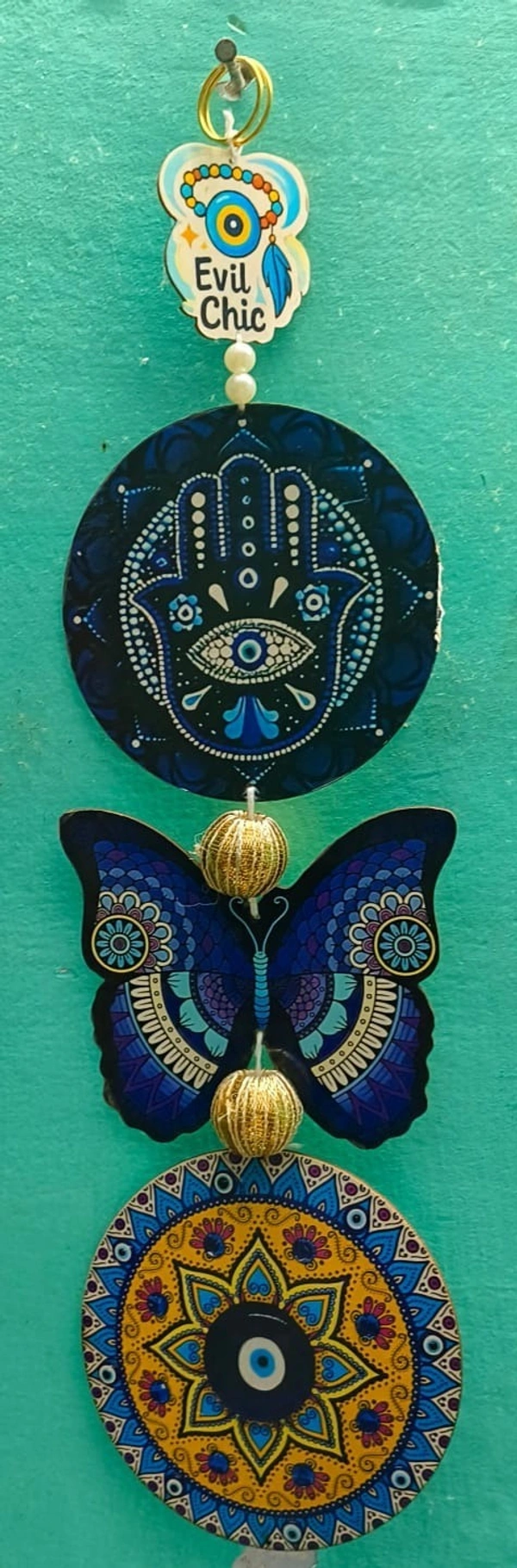 Butterfly evil eye hanging 15-16 inch approx. Real pic shared
