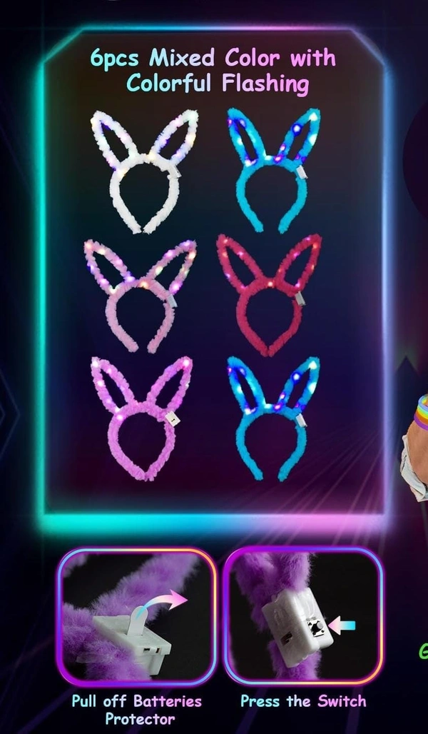 Led bunny ear headbands Restocked pack of 10 pieces