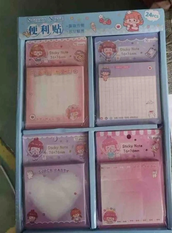 Kawaii sticky notes 50 pages in each. Color random only